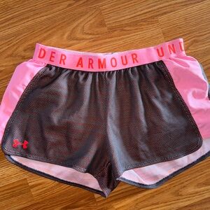 Under Armour Pink and Black Athletic Shorts